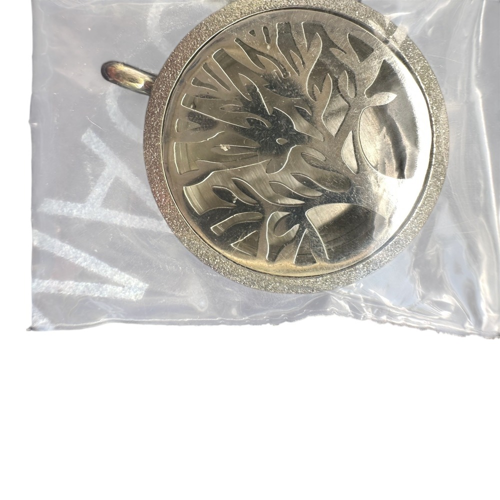 HooAMI Essential Oil Diffuser Necklace Silver Tree of Life Faith Locket Pouch - Picture 2 of 12